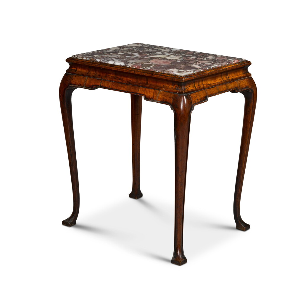 View full screen - View 1 of Lot 103. An Irish George II padouk silver or tea table, second quarter 18th century.