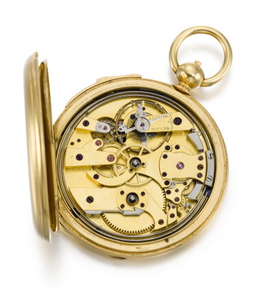 View full screen - View 1 of Lot 57. DENIS BLONDEL A GENÈVE | A GOLD HUNTING CASED QUARTER REPEATING LEVER WATCH CIRCA 1830, NO. 20885.