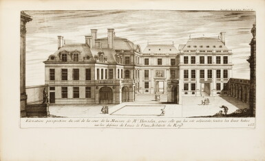 View full screen - View 1 of Lot 50. Architecture francoise... Paris, 1752. 4 vol. in-folio. Demi-maroquin rouge moderne. Edition originale..