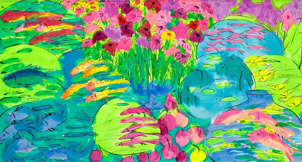 View full screen - View 1 of Lot 702. Walasse Ting 丁雄泉 | Still Life with fish 靜物和魚.