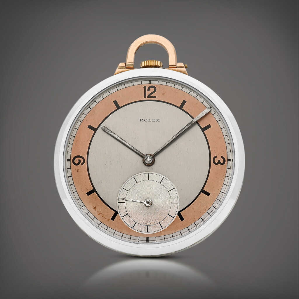View full screen - View 1 of Lot 8751. An open face stainless steel keyless watch, Circa 1936 | 勞力士 | 精鋼懷錶,約1936年製.
