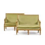 A pair of Louis XVI carved giltwood marquises by Claude II Sené, circa 1780