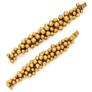 View full screen - View 1 of Lot 233. Two Gold Bracelets, France, One by Cartier.