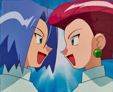 View full screen - View 1 of Lot 10. Musashi and Kojirō: We are Team Rocket! Animation Cels with Douga and Printed Background | 武藏與小次郎:我們是火箭兵團!賽璐璐,附線稿及印刷背景.
