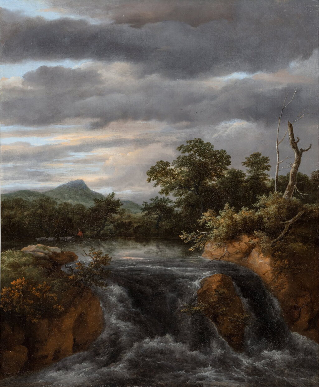 View full screen - View 1 of Lot 125. Waterfall in a Wooded Landscape | Paysage à la cascade.