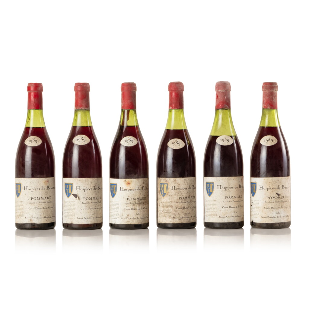 View full screen - View 1 of Lot 465. Pommard Premier Cru, Cuvée Dames de la Charité 1959 (6 BT).