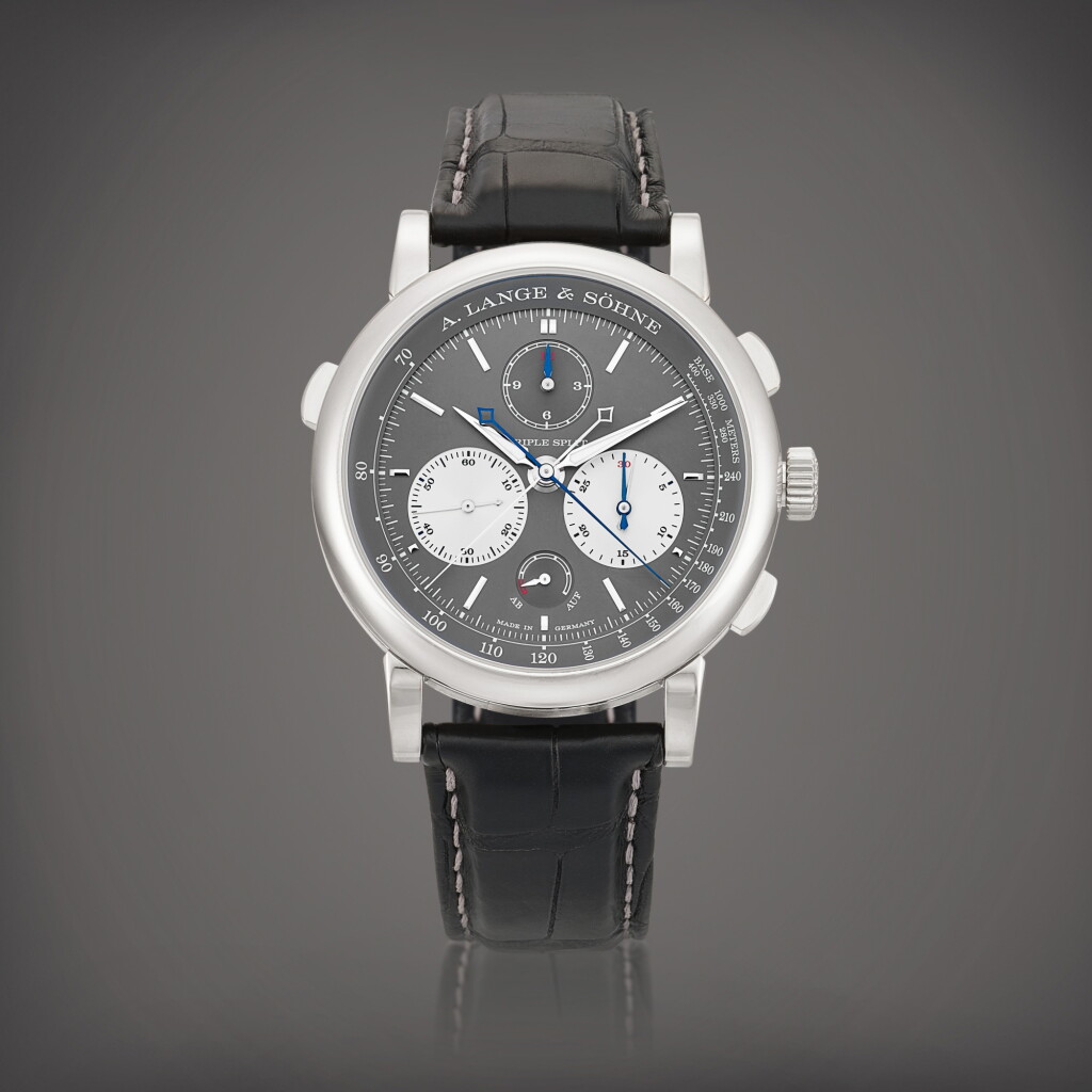 View full screen - View 1 of Lot 714. Triple Split, Reference 424.038F | A limited edition white gold triple split flyback chronograph wristwatch with power reserve indication, Circa 2019 | 朗格 | Triple Split 型號424.038F | 限量版白金三追針飛返計時腕錶,備動力儲備顯示,約2019年製.