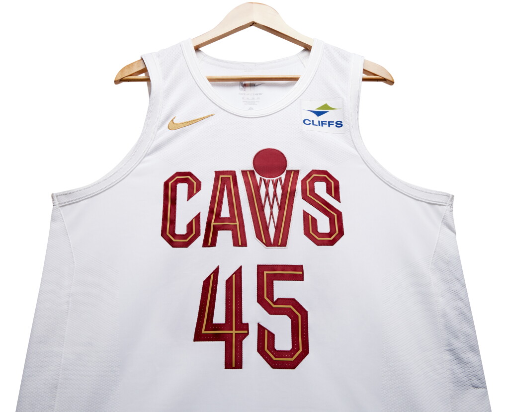 View full screen - View 1 of Lot 58. Donovan Mitchell ‘Paris Games’ Cleveland Cavaliers 2023-2024 Game Worn Association Edition Jersey | Double-Double | 45 Points.