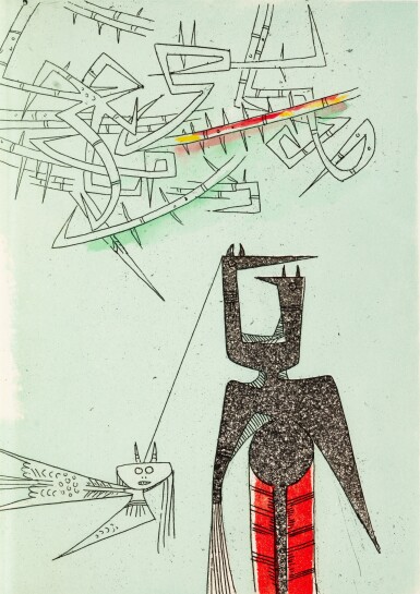 View full screen - View 1 of Lot 126. 2 livres illustrés : Le Rempart de brindilles de René Char (1953) et Voyage à travers la peinture de Pierre Loeb (1946). Exemplaires sur Rives avec eaux-fortes..