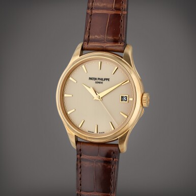 View full screen - View 1 of Lot 340. Reference 5227J-001 Calatrava | A yellow gold automatic wristwatch with date, Circa 2020.