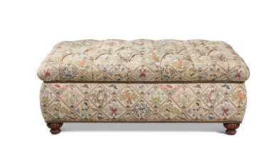 View full screen - View 1 of Lot 169. An Needlepoint Upholstered Ottoman, Supplied by JP Molyneux Studio Ltd, Modern.