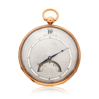 View full screen - View 1 of Lot 161. A gold jump hour cylinder watch with sector for seconds Circa 1830, no. 13861.