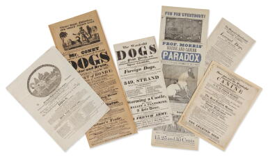 View full screen - View 1 of Lot 222. (Dogs, performing) | A group of six handbills and broadsides.