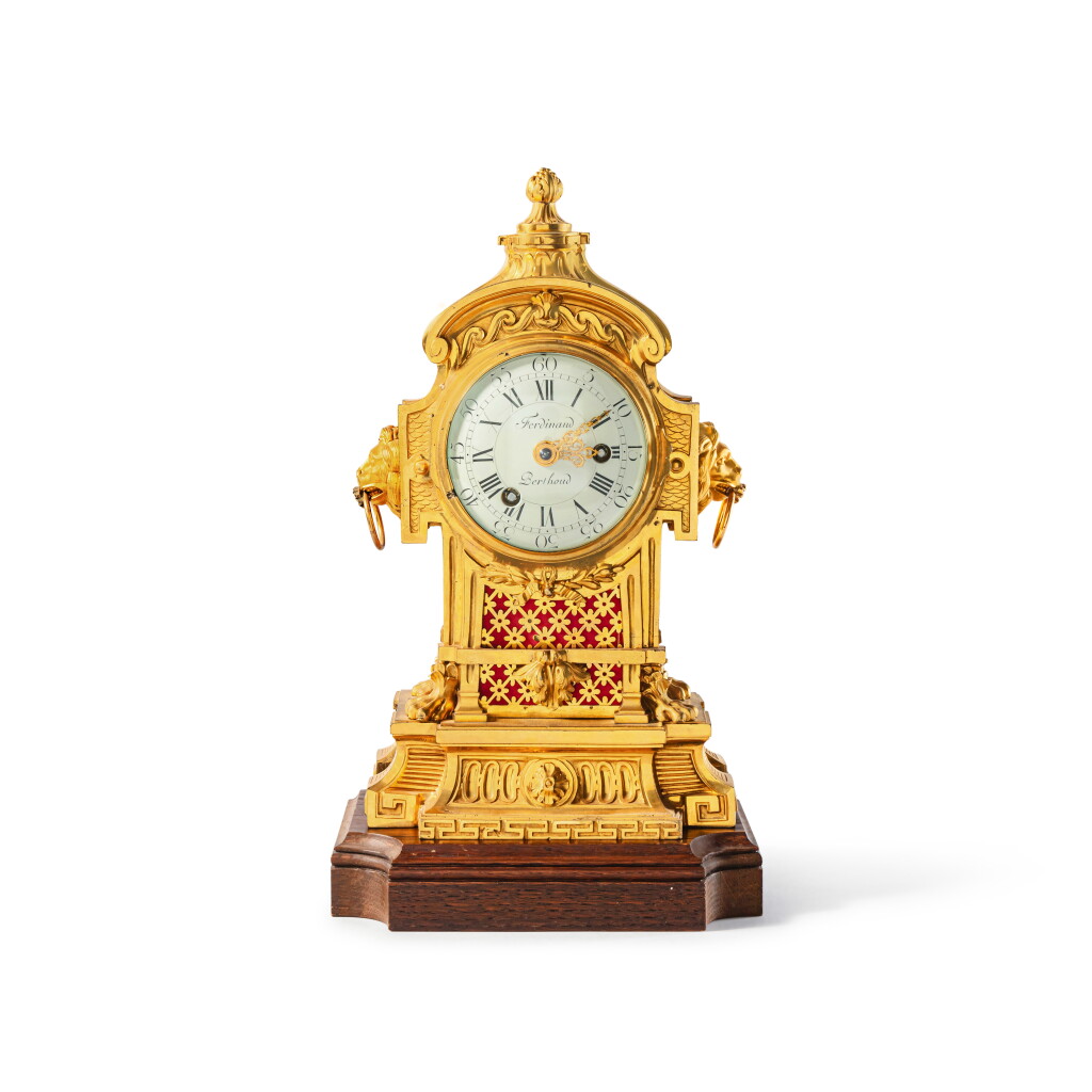 View full screen - View 1 of Lot 18. A Louis XVI gilt-bronze mantel clock, circa 1770.