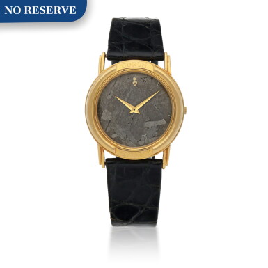 View full screen - View 1 of Lot 181. METEORITE, REF 50450.56 YELLOW GOLD WRISTWATCH WITH METEORITE DIAL CIRCA 1988.