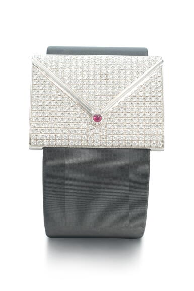 View full screen - View 1 of Lot 860. Lady's diamond and ruby wristwatch, 'Limelight Love Letter'.