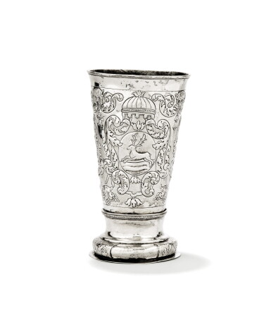 View full screen - View 1 of Lot 76. A RUSSIAN SILVER BEAKER, A. KUZ'MIN, MOSCOW, 1741-1745 | TIMBALE EN ARGENT, PAR A. KUZ'MIN, MOSCOU, 1741-1745.