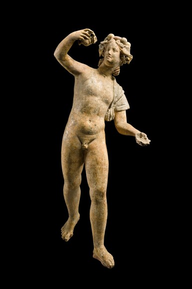 View full screen - View 1 of Lot 105. A Large Hellenistic Terracotta Figure of Eros, circa early 2nd Century B.C..