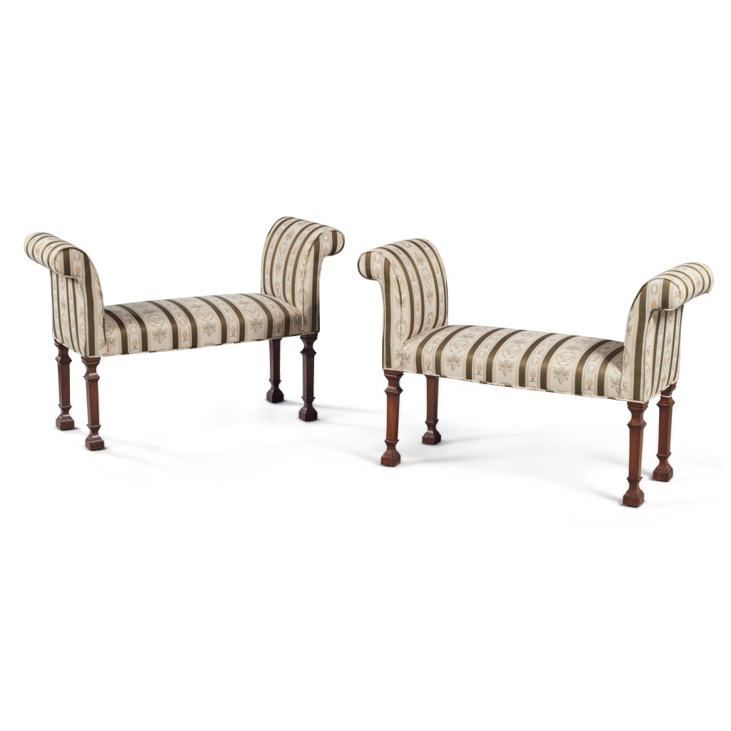 View full screen - View 1 of Lot 138. A Pair of George III Mahogany Window Benches, Circa 1780.