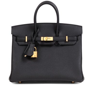 View full screen - View 1 of Lot 379. Black Togo Birkin 25 Gold Hardware, 2023.