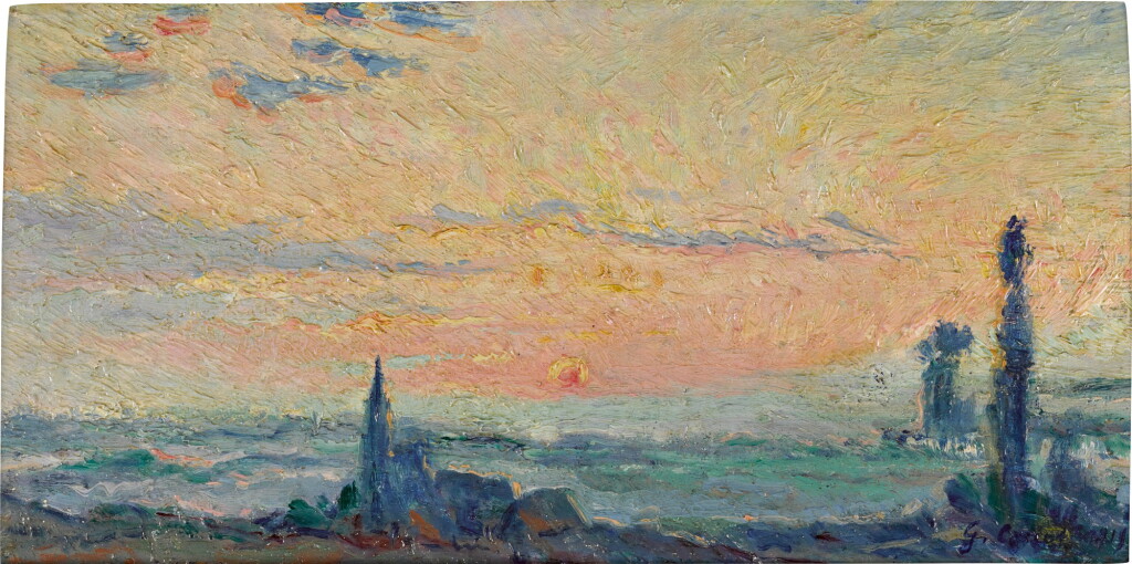 View full screen - View 1 of Lot 92. Etude de couchant sur la plaine.