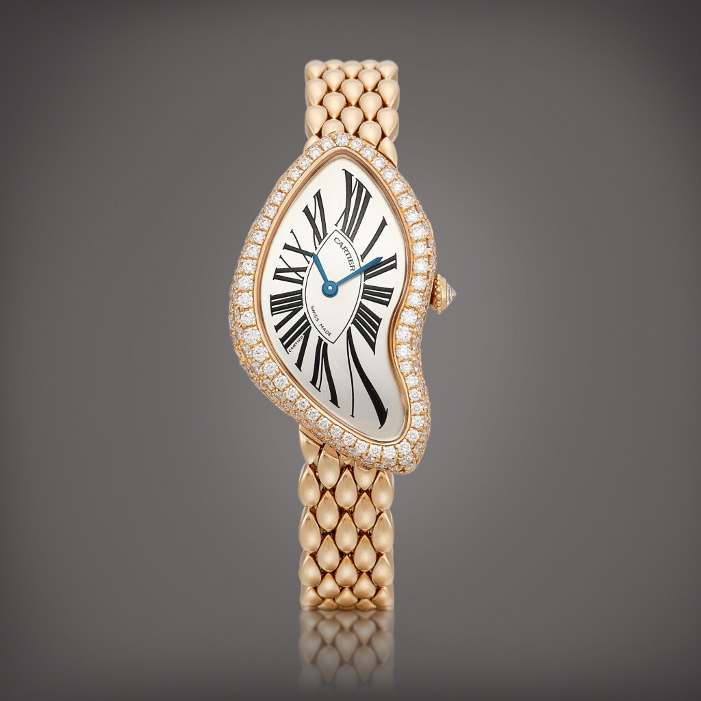 View full screen - View 1 of Lot 2264. Crash, Reference WL420047 | A limited edition pink gold and diamond-set bracelet watch, Circa 2014 | 卡地亞 | CRASH 型號WL420047 | 限量版粉紅金鑲鑽石鏈帶腕錶,約2014年製.