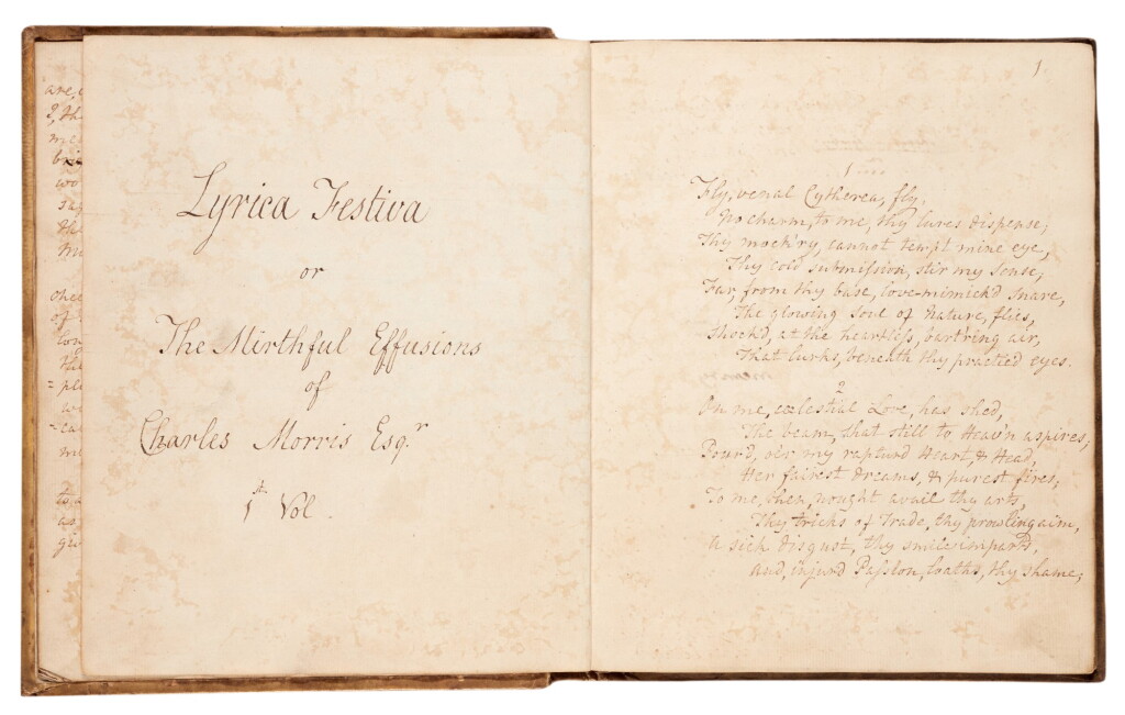 View full screen - View 1 of Lot 141. Charles Morris, Three volumes of autograph manuscript poems, with three further related volumes, early 19th century.