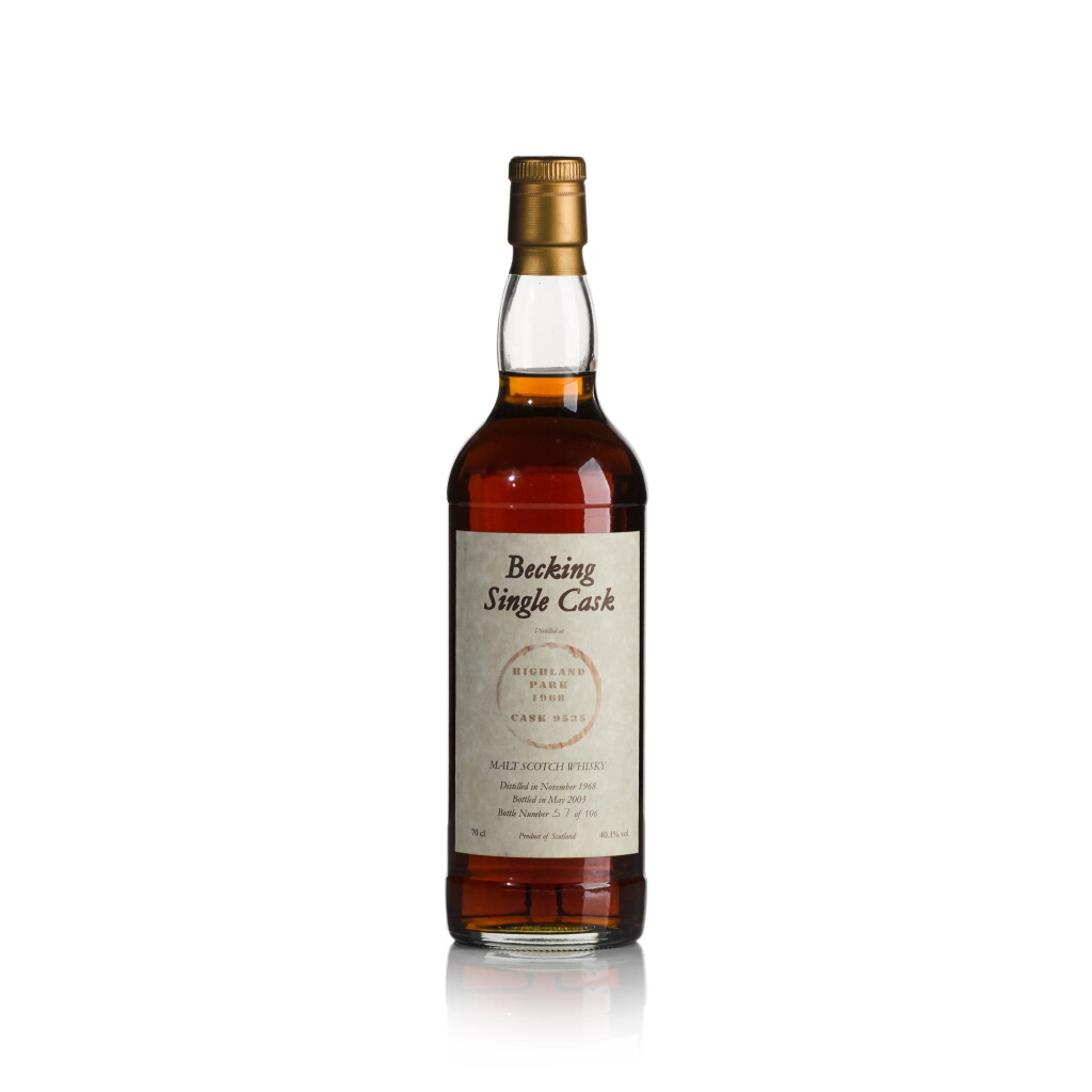 View full screen - View 1 of Lot 381. Highland Park Becking Single Cask 34 Year Old 40.1 abv 1968 (1 BT70).