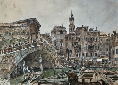 View full screen - View 1 of Lot 100. View of the Rialto, Venice.