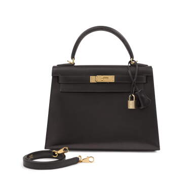 View full screen - View 1 of Lot 5. Noir Veau Box Sellier Kelly 28 Gold Hardware, 2006.