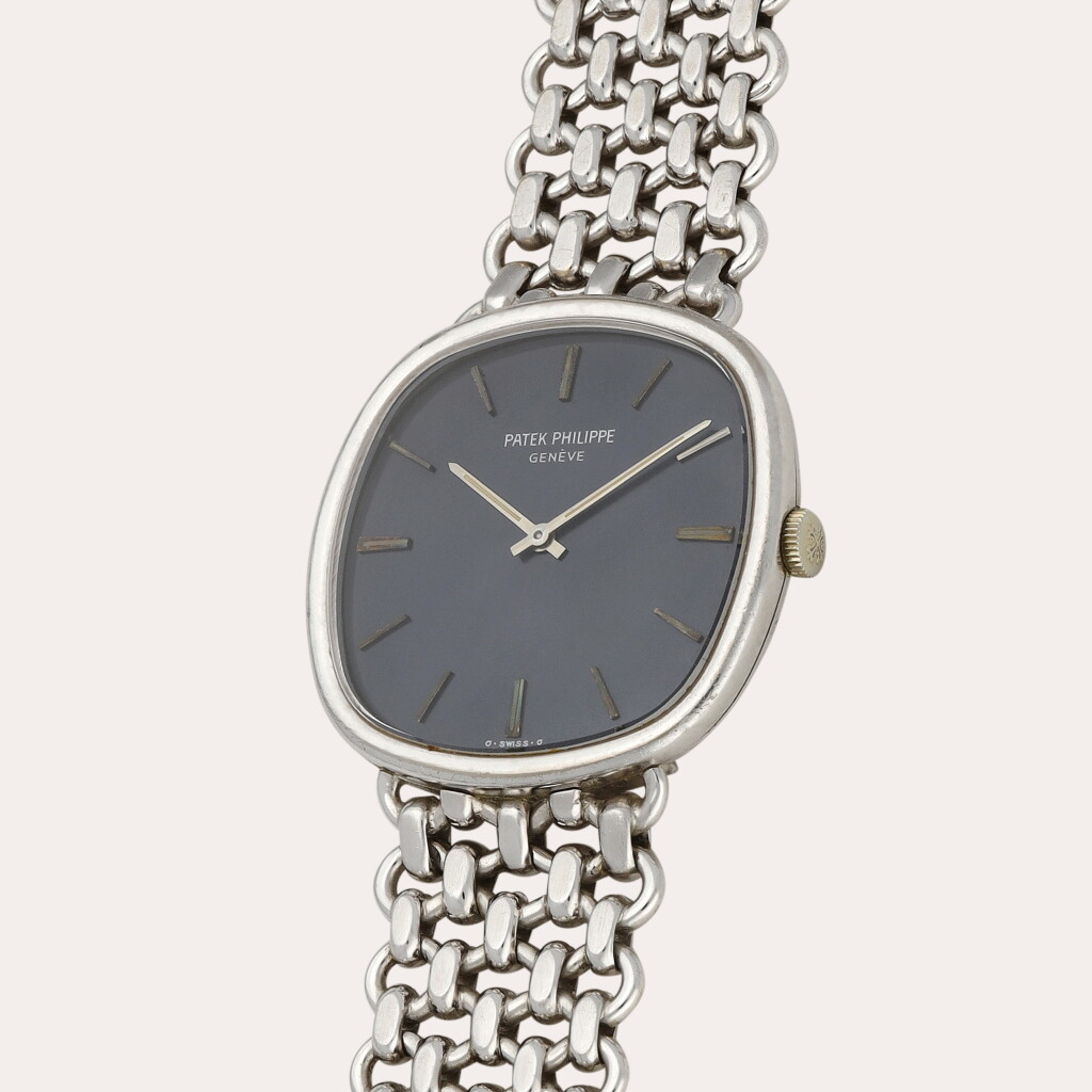 View full screen - View 1 of Lot 14. Ellipse, Reference 3644 | A white gold wristwatch with bracelet | Circa 1973.