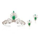 Emerald and Diamond Tiara / Ear Clips / Brooch | 祖母綠 配 鑽石 冠冕 / 耳環 / 胸針