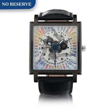 View full screen - View 1 of Lot 67. CONTINENTES PVD-COATED STAINLESS STEEL MULTI TIME-ZONE WRISTWATCH CIRCA 2005.