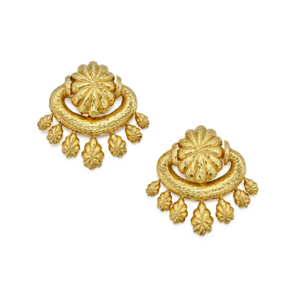 View full screen - View 1 of Lot 167. Pair of Gold Earclips.