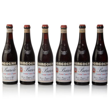View full screen - View 1 of Lot 616. Barolo Riserva 1957 Giacomo Borgogno e Figli (12 BT).