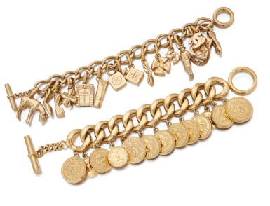 View full screen - View 1 of Lot 41. CHANEL | TWO CHARM BRACELETS .