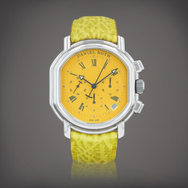 View full screen - View 1 of Lot 691. Montre bracelet chronographe en acier avec date | Stainless steel chronograph wristwatch with date Vers 1995 | Circa 1995.