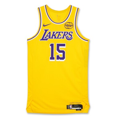 View full screen - View 1 of Lot 14. Austin Reaves Los Angeles Lakers 2025-2026 Game Worn Icon Edition Jersey | Double-Double.