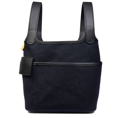 View full screen - View 1 of Lot 60. Limited Edition Black Swift and Toile Geoland Cargo Picotin Lock 18 Gold Hardware, 2022.