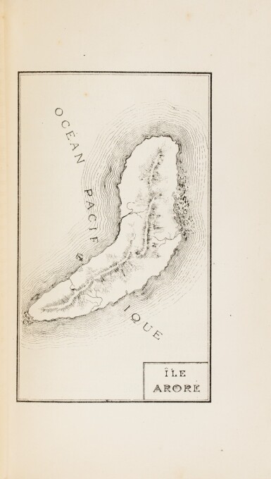 View full screen - View 1 of Lot 81. HALLIGON. Six mois à travers l'Océanie. Brest, 1889. In-8, demi-maroquin cerise (Loutrel). Edition originale. 1 carte.