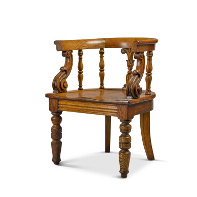View full screen - View 1 of Lot 41. A Victorian oak tub armchair, circa 1890.