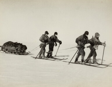 View full screen - View 1 of Lot 186. Herbert Ponting and Henry Bowers | Eighteen photographs of the British Antarctic "Terra Nova" Expedition, 1910-13.