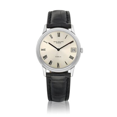 View full screen - View 1 of Lot 8776. Calatrava, Reference 3593 | A white gold wristwatch with date, Retailed by Gübelin, Circa 1980 | 百達翡麗 | Calatrava 型號3593 | 白金腕錶,備日期顯示,由 Gübelin 發行,約1980年製.