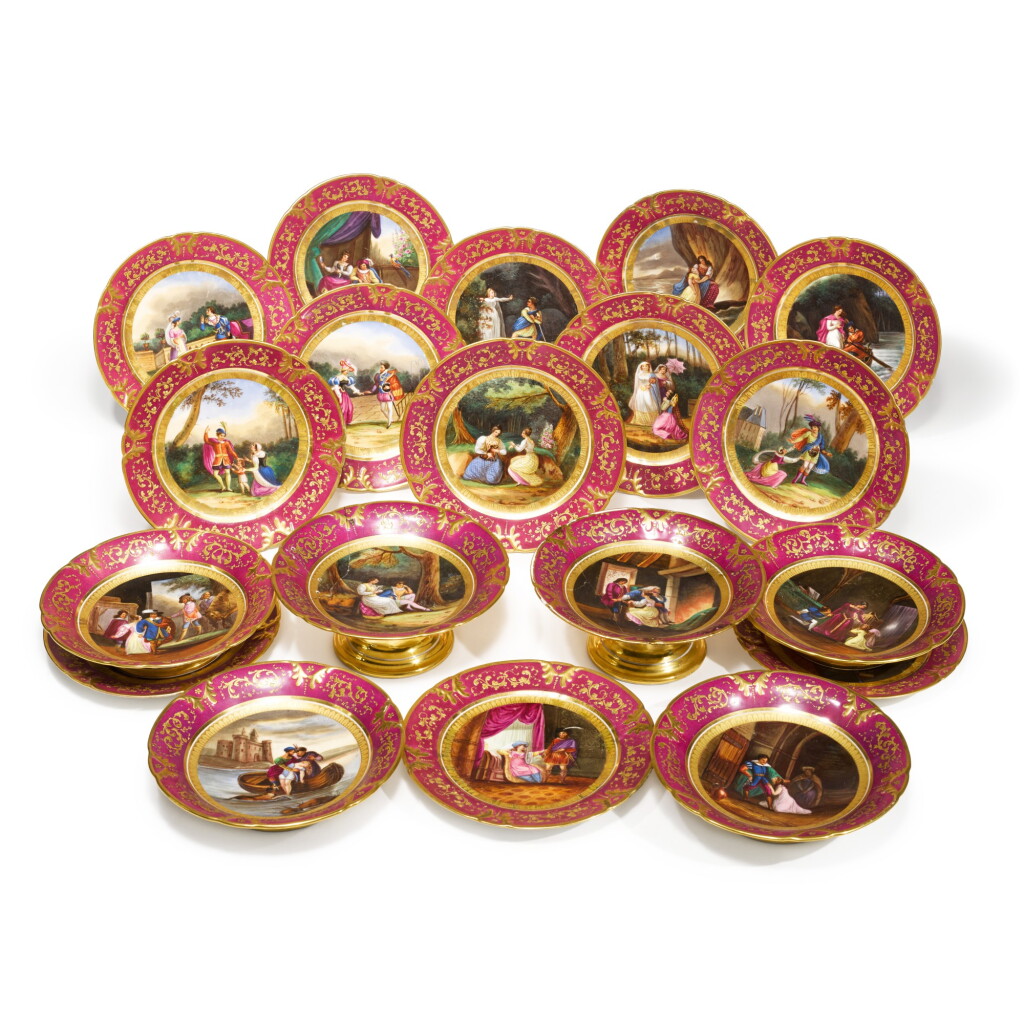全萤幕检视 - 查看104A Paris Porcelain Claret-Ground Dessert Service, Circa 1820-30的1