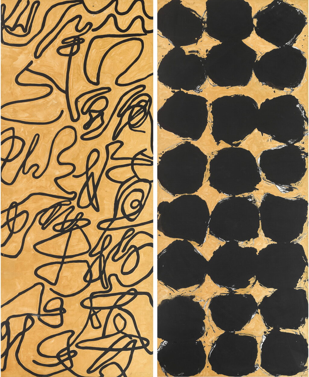 View full screen - View 1 of Lot 1072. Wei Ligang 魏立剛 | i. Fragrant Thornbush Near Streamhead and Butterflies on the Bank ii. Shield Array (Two Works) i. 江頭楂樹香,岸上蝴蝶飛 ii. 盾陣(兩幅作品).