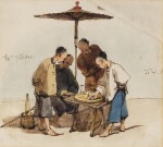 GEORGE CHINNERY | Four Men Playing a Board-game