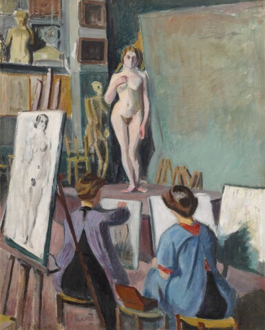 View full screen - View 1 of Lot 3. Le Modèle dans l'atelier.