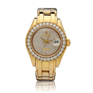 View full screen - View 1 of Lot 204. Reference 69268 Datejust, A yellow gold and diamond-set wristwatch with date and bracelet, Circa 1991.