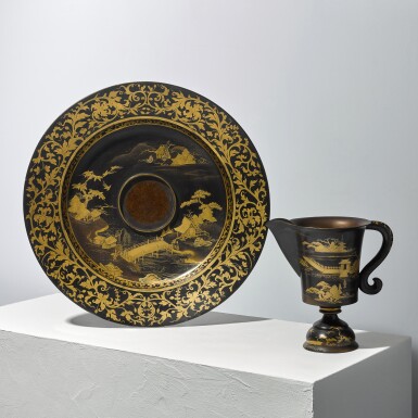 View full screen - View 1 of Lot 10. A fine lacquer ewer and basin | Edo period, late 17th century.