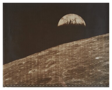 View full screen - View 1 of Lot 2. LUNAR ORBITER I. HUMANKIND'S FIRST LOOK AT THE EARTH FROM THE MOON, 23 AUGUST, 1966..